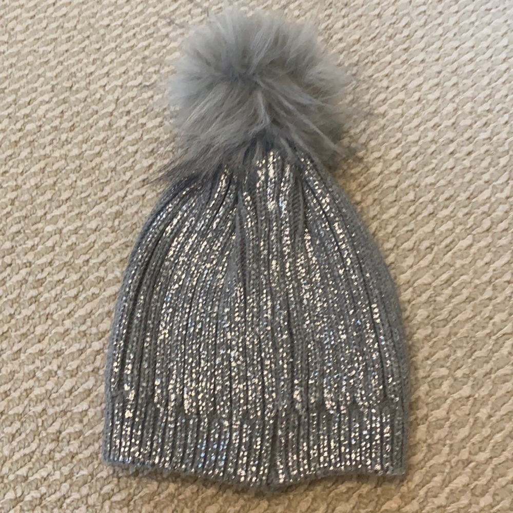 Grey and silver sparkly hat